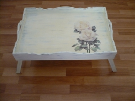 trasfer tekniği ile çalışılmış ayaklı tepsi modeli trasfer tekniği