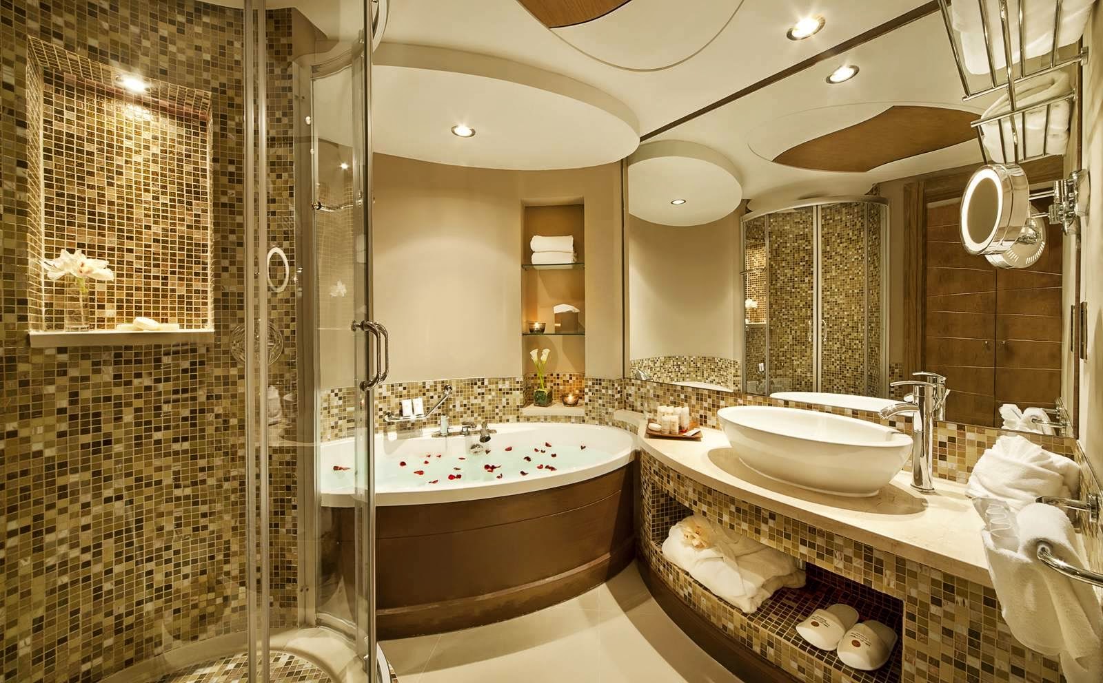 Lüks Banyo Tasarımları, Ahşap Yeşil Lüks Banyo Tasarımı, Beyaz Lüks ...