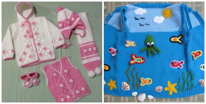 Pembe-Beyaz Bebek Yeleği Modelleri
