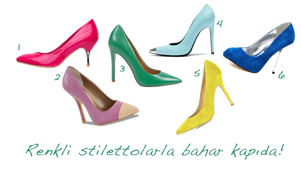 Rengarenk Stiletto Ayakkabı Modelleri