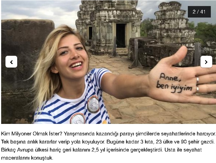 Kim Milyoner Olmak İster, Yarışmasında kazandığı parayla Tek başına 3 kıtada 90 şehir gezdi