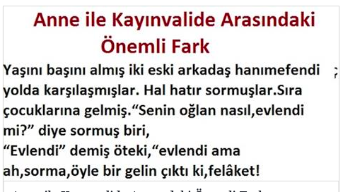 Anne ile Kayınvalide Arasındaki Önemli Fark