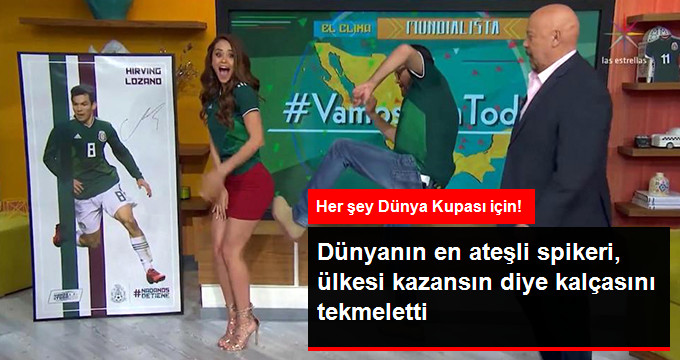 Dünyanın En Ateşli Hava Durumu Spikeri, Dünya Kupası İçin Canlı Yayında Tuhaf Bir Totem Denedi