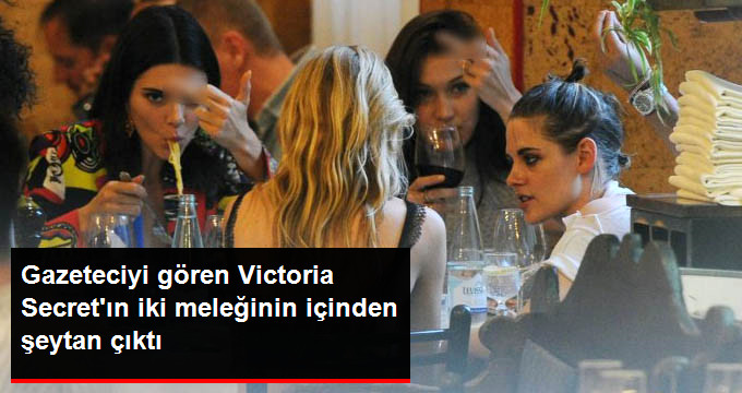 Görüntülendiklerini Fark Eden Kendall Jenner ve Bella Hadid Gazetecilere El Hareketi Yaptı