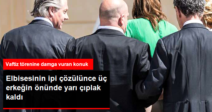 Vaftiz Töreninde Elbisesinin İpi Çözülen Davetli, Yarı Çıplak Kaldı