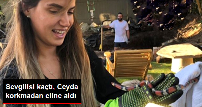 Ceyda Ateş Bahçesinde Bulduğu Yılanı Hiç Korkmadan Eline Aldı