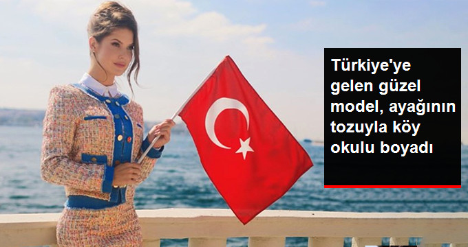 Türkiye’ye Gelen Amerikalı Yıldız Amanda Cerny, Nevşehir’de Köy Okuluna Boya Badana Yaptı