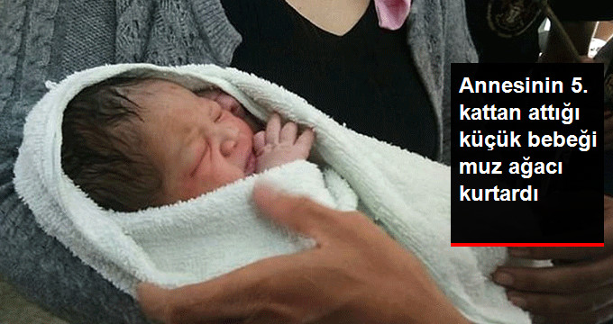 Annesinin 5. Kattan Attığı Bebek, Muz Ağacının Yaprakları Sayesinde Hayata Tutundu