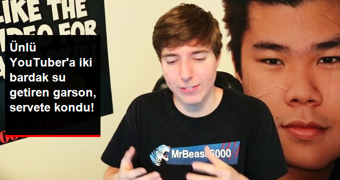 Ünlü Youtuber Mr. Beast, Gittiği Restoranda Kendisine Su Getiren Garsona 10 Bin Dolar Bahşiş Bıraktı