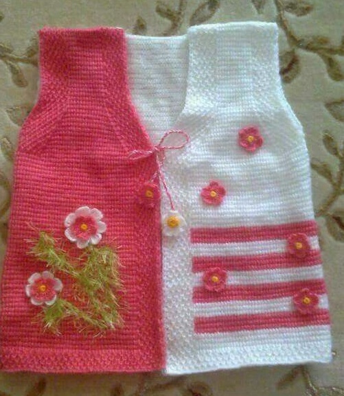 Yeni Örgü Baharlık Bebek Yelek Modelleri