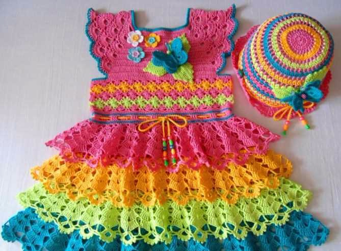 Yeni Örgü Baharlık Çocuk Elbise Modelleri