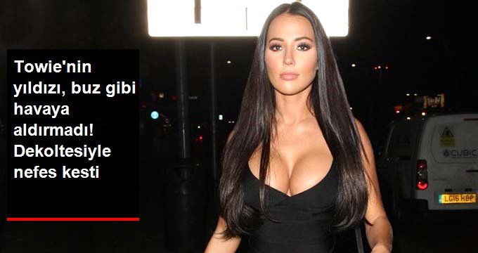 ATEŞLİ OYUNCU, DERİN DEKOLTESİYLE BUZ GİBİ HAVAYA ALDIRMADI!