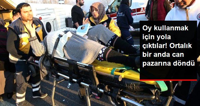 Oy Kullanmak İçin İstanbul’dan Yola Çıkan Vatandaşları Taşıyan Minibüs Devrildi: 4’ü Ağır, 17 Yaralı