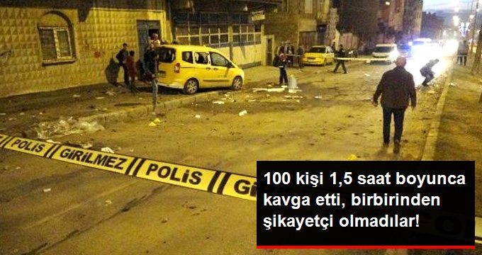 Erzurum’da, 100 Kişi 1,5 Saat Boyunca Kavga Etti!