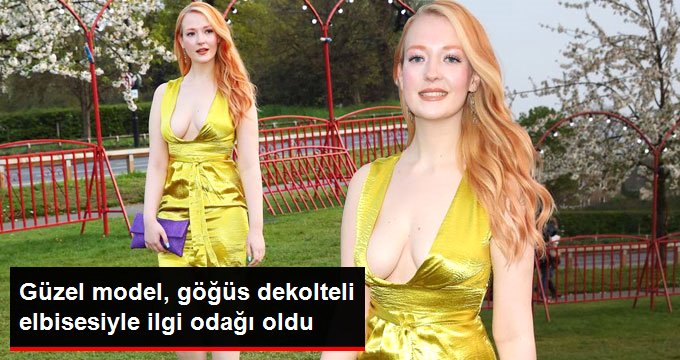 Model Victoria Clay, Derin Dekolteli Elbisesiyle Göz Kamaştırdı