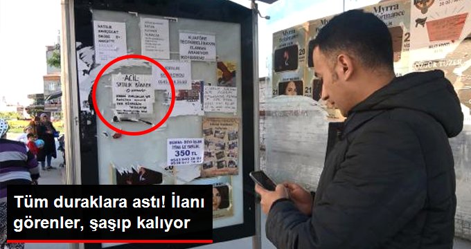 Maddi Zorluk Yaşayan Vatandaş, Otobüs Duraklarına “Satılık Böbrek” İlanı Astı