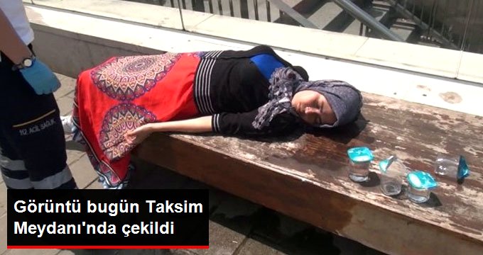 Taksim’de Kadın Turistin Zor Anları! Olduğu Yere Yığılıp Kaldı
