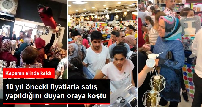 Bursalı firma yeni mağazasının açılışında ürünleri 10 yıl önceki fiyatlarla satışa sununca izdiham yaşandı