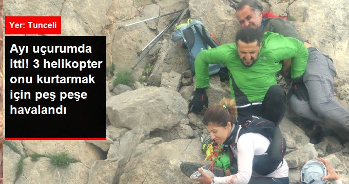 Ayının uçurumdan ittiği dağcıyı jandarma böyle kurtardı!