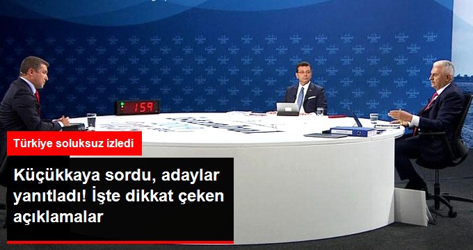 Yıldırım ve İmamoğlu canlı yayında karşı karşıya geldi! İşte iki adayın sorulara verdiği yanıtlar
