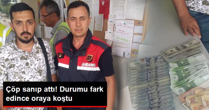 Yanlışlıkla çöpe atılan dövizleri jandarma buldu