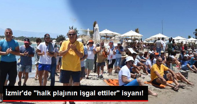 Halk plajının işgal edildiğini söyleyip, tepki gösterdiler