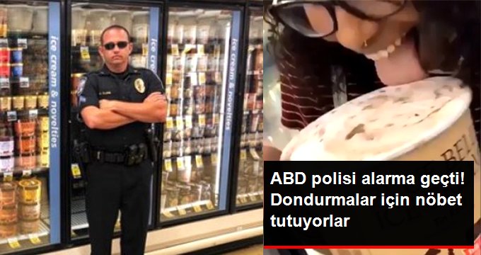 ABD polisi dondurma yalayan kız nedeniyle markette nöbet tutuyor
