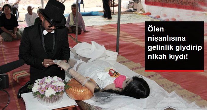 Ölen nişanlısına gelinlik giydirip nikah kıydı!