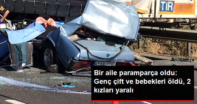 TIR’a arkadan çarpan otomobil paramparça oldu: 3 kişi hayatını kaybetti